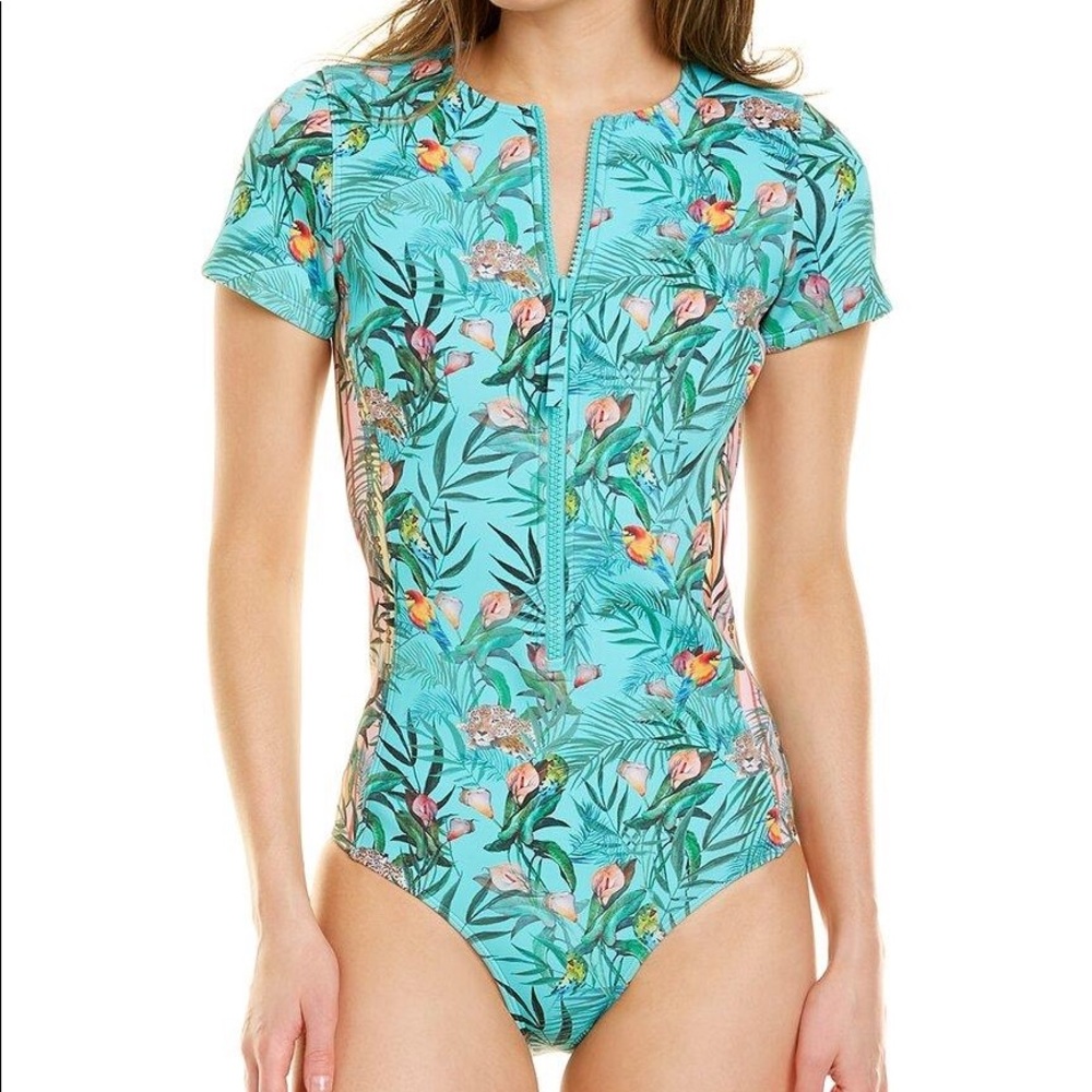 NWT Johnny Was Taina Neoprene Surf One Piece Swimsuit Size Small